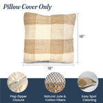 Load image into Gallery viewer, The Fine Living Co. Jute Throw Pillow Covers Braided Decorative Pillow Covers Farmhouse Accent Pillows for Couch Living Room Decor 18 x 18 inch Natural &amp; Ivory 1Pc
