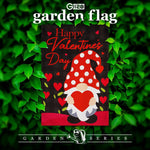 Load image into Gallery viewer, G128 Garden Flag Happy Valentine's Day Gnome Holding Red Heart 12x18 Blockout Fabric