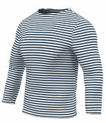 Load image into Gallery viewer, Dark Blue Sailor TShirt Striped Long Sleeved Telnyashka Тельняшка (M)