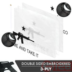 Load image into Gallery viewer, Come and Take It (Rifle) Flag 3x5 Ft 2Pack Doublesided Embroidered Polyester By G128