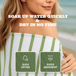 Load image into Gallery viewer, Cotton Pool Towels Oversized 30 x 60 Inch 4 Pack Ultra Absorbent and Low Lint Striped Beach Towels for Adults Stripes Design Luxury Extra Large Bath Towels Green