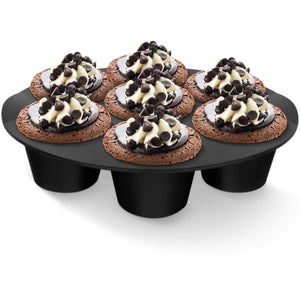 Silicone Muffin Pan   Silicone Cupcake Molds for Baking Egg Bites Mold Nonstick 7 Cups Air Fryer Muffin Pan for Baking Egg Bite Tart Mini Cupcake Chocolate and Quiche  Reusable Dishwasher Safe
