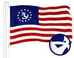 Load image into Gallery viewer, G128 Combo Pack: American USA Flag 20x30 In &amp; American USA Yacht Ensign Flag 20x30 In  Both ToughWeave Series Embroidered 210D Polyester, Embroidered Design, Vibrant Colors, Brass Grommets