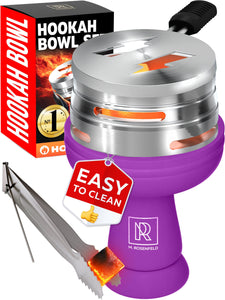 Premium Purple Silicone Hookah Bowl Set – Universal Phunnel Hookah Head Bowl for Perfect Heat Management – Durable, EasytoClean Hookah Top with Tongs – Shisha Bowl for Smooth Airflow & Max Flavor