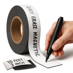Load image into Gallery viewer, Magnetic Dry Erase Tape 10 Ft x 3 Inch White Magnetic Strip Blank Magnets to Write On Dry Erase Strips Magnet Tape Roll Custom Writable Flexible Tape for Whiteboards Shelves Bus Seats Lockers