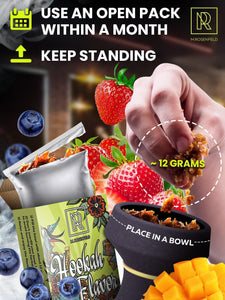 Passionate Hookah Flavors Set 3 x 50g non tobacco hookah flavor for your Hookah Bowl (Blueberry Strawberry Mango) Hookah Bundle Pack of 3 Try these Tobacco Free Shisha