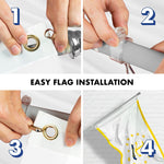 Load image into Gallery viewer, G128  6 Feet Tangle Free Spinning Flagpole (Silver) Rhode Island Flag Brass Grommets Embroidered 3x5 ft (Flag Included) Aluminum Flag Pole