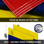 Load image into Gallery viewer, G128 Combo Pack: USA American Flag 3x5 Ft Embroidered Stars &amp; Venezuela (Venezuelan) Flag 3x5 Ft Doublesided Embroidered 210D