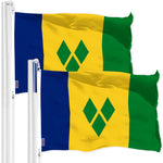 Load image into Gallery viewer, 2 Pack Saint Vincent and the Grenadines Vincentian Flag 3x5 Ft Printed 150D
