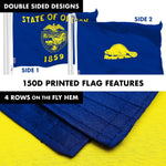 Load image into Gallery viewer, G128 Combo Pack: 6 Ft Tangle Free Spinning Flagpole (Black) &amp; Oregon Double Sided Flag 3x5 Ft Printed 150D Polyester, Brass Grommets (Flag Included) Aluminum Flag Pole