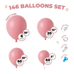 Load image into Gallery viewer, Balloon Garland Arch Kit 146 Pcs Dusty Pink Balloons for Baby Shower Birthday Gender Reveal Wedding Party DIY Kit