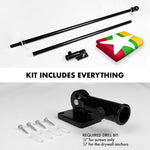Load image into Gallery viewer, G128 Combo Pack: 6 Ft Tangle Free Spinning Flagpole (Black) &amp; Myanmar Flag 3x5 Ft Printed 150D Polyester, Brass Grommets (Flag Included) Aluminum Flag Pole