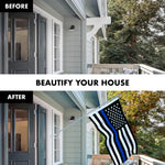 Load image into Gallery viewer, G128  6 Feet Tangle Free Spinning Flagpole (Silver) Thin Blue Line Flag Brass Grommets Spun Polyester 3x5 ft (Flag Included) Aluminum Flag Pole