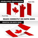Load image into Gallery viewer, G128 Combo Pack: 5 Ft Tangle Free Aluminum Spinning Flagpole (White) &amp; Canada Canadian Flag 2.5x4 Ft, Double ToughWeave Series Double Sided Embroidered 210D Polyester  Pole with Flag Included