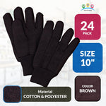 Load image into Gallery viewer, ABC PACK &amp; SUPPLY Brown Jersey Gloves for Men and Women. Brown Jersey Work Gloves. Polyester and Cotton Garden Gloves
