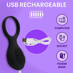 Load image into Gallery viewer, Vibrating Cock Ring Rechargeable Silicone Stretchy Vibrating Penis Ring 10 Modes
