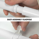 Load image into Gallery viewer, G128 Combo Pack: 6 Ft Tangle Free Aluminum Spinning Flagpole (White) &amp; Texas TeaStained Flag 3x5 Ft, ToughWeave Pro Series Embroidered 420D Polyester  Pole with Flag Included