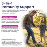 Load image into Gallery viewer, Elderberry Gummies for Kids 3 in 1 Immune Support with Zinc Vitamin C 60 Count Kids Elderberry Gummies for Daily Immunity Vegan Formula for Strong Immune Health
