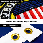 Load image into Gallery viewer, G128  6 Feet Tangle Free Spinning Flagpole (Black) Wisconsin Double Sided Brass Grommets Embroidered 3x5 ft (Flag Included) Aluminum Flag Pole