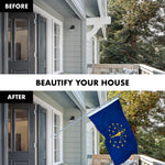 Load image into Gallery viewer, 6 Feet Tangle Free Spinning Flagpole (Silver) Indiana Flag Brass Grommets Embroidered 3x5 ft (Flag Included) Aluminum Flag Pole
