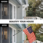 Load image into Gallery viewer, G128 Combo Pack: 5 Ft Tangle Free Aluminum Spinning Flagpole (Black) &amp; Betsy Ross 1776 TeaStained Flag 2.5x4 Ft, ToughWeave Pro Series Embroidered 420D Polyester  Pole with Flag Included
