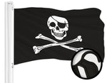 Load image into Gallery viewer, G128 Combo Pack: American USA Flag 3x5 Ft &amp; Pirate Jolly Roger Bones Flag 3x5 Ft  Both ToughWeave Series Embroidered 300D Polyester, Embroidered Design, Indoor/Outdoor, Brass Grommets