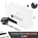 Load image into Gallery viewer, G128 Come and Take It Cannon Flag  4x6 Ft  Double ToughWeave Series Double Sided Embroidered 210D Polyester  Historical Flag, Embroidered Design, Indoor/Outdoor, Brass Grommets, Heavy Duty, 3ply