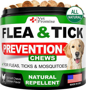 Insects Protection Chews for Dogs 120 Pcs Chicken Flavor Prevent Insects Biting