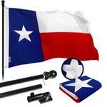 Load image into Gallery viewer, G128 Flag Pole 5 FT Black Tangle Free &amp; Texas Flag 2.5x4 FT Combo Embroidered Spun Polyester