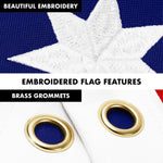 Load image into Gallery viewer, G128 Combo Pack: 5 Ft Tangle Free Aluminum Spinning Flagpole (Black) &amp; Bennington 76 Flag 2.5x4 Ft, ToughWeave Series Embroidered 300D Polyester  Pole with Flag Included