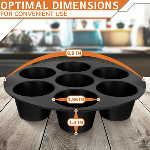 Silicone Muffin Pan   Silicone Cupcake Molds for Baking Egg Bites Mold Nonstick 7 Cups Air Fryer Muffin Pan for Baking Egg Bite Tart Mini Cupcake Chocolate and Quiche  Reusable Dishwasher Safe