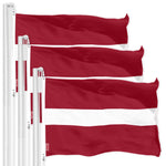 Load image into Gallery viewer, G128 3 Pack: Latvia Latvian Flag  3x5 Ft  LiteWeave Pro Series Printed 150D Polyester  Country Flag, Indoor/Outdoor, Vibrant Colors, Brass Grommets, Thicker and More Durable Than 100D 75D Polyester