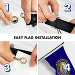 Load image into Gallery viewer, G128 Combo Pack: 6 Ft Tangle Free Spinning Flagpole (Black) &amp; New Hampshire Flag 3x5 Ft Printed 150D Polyester, Brass Grommets (Flag Included) Aluminum Flag Pole