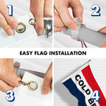 Load image into Gallery viewer, G128 Combo Pack: 6 Feet Tangle Free Spinning Flagpole (Silver) Cold Beer Flag 3x5 ft Printed 150D Brass Grommets (Flag Included) Aluminum Flag Pole