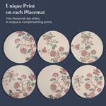 Load image into Gallery viewer, The Fine Living Co. Country Floral Printed Braided Cotton Placemats (Set of 6 13.5 Inches) Washable Anti Slip Heat Resistant Mats Boho Woven Round Table Mats for House Decor Kitchen and Dining