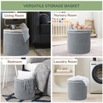 Load image into Gallery viewer, Large Recycled Cotton Rope Basket Blanket Storage Basket Pillows Toys Towels Laundry and Living Room Organization 15.8x13.8 Inches Eco friendly &amp; Decorative Basket Gray