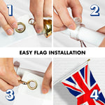 Load image into Gallery viewer, G128  6 Feet Tangle Free Spinning Flagpole (White) United Kingdom Brass Grommets Printed 3x5 ft (Flag Included) Aluminum Flag Pole