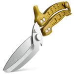 Load image into Gallery viewer, 4 in 1 Multifunction Heavy Duty Kitchen Shears Sharp Seafood Fish Turkey Chicken Shears with Non Slip Metal Handle &amp; Micro Serrated Blades for Meat Spring Loaded Bone Scissors Gold