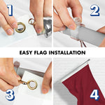Load image into Gallery viewer, G128 Combo Pack: 6 Feet Tangle Free Spinning Flagpole (Silver) Solid Burgundy Flag 3x5 ft Printed 150D Brass Grommets (Flag Included) Aluminum Flag Pole