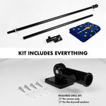 Load image into Gallery viewer, G128 Combo Pack: 6 Ft Tangle Free Spinning Flagpole (Black) &amp; Indiana Flag 3x5 Ft Embroidered 220GSM Spun Polyester, Brass Grommets (Flag Included) Aluminum Flag Pole