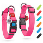 Load image into Gallery viewer, Waterproof Dog Collar Adjustable All Sizes Breakaway Buckle &amp; QR Tag Pink