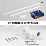 Load image into Gallery viewer, G128  6 Feet Tangle Free Spinning Flagpole (White) Michigan Double Sided Brass Grommets Embroidered 3x5 ft (Flag Included) Aluminum Flag Pole