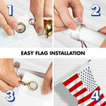 Load image into Gallery viewer, G128 Combo Pack: 6 Ft Tangle Free Aluminum Spinning Flagpole (White) &amp; Civil Peace USA Flag 3x5 Ft, LiteWeave Pro Series Printed 150D Polyester  Pole with Flag Included