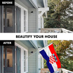 Load image into Gallery viewer, G128 Combo Pack: 6 Feet Tangle Free Spinning Flagpole (Silver) Croatia Croatian Flag 3x5 ft Printed 150D Brass Grommets (Flag Included) Aluminum Flag Pole