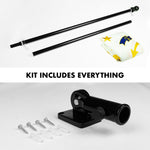 Load image into Gallery viewer, G128  6 Feet Tangle Free Spinning Flagpole (Black) Rhode Island Flag Brass Grommets Embroidered 3x5 ft (Flag Included) Aluminum Flag Pole