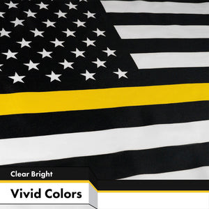 Thin Yellow Line American Flag 3x5 Ft 2Pack Printed 150D Polyester