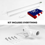 Load image into Gallery viewer, G128 Combo Pack: 5 Ft Tangle Free Aluminum Spinning Flagpole (Silver) &amp; American USA Yacht Ensign Flag 2.5x4 Ft, ToughWeave Series Embroidered 300D Polyester  Pole with Flag Included