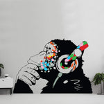 Load image into Gallery viewer, Thinking Monkey Sticker Art Vinyl Street Wall Decal Chimp Graffiti Decal 24x16
