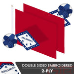 Load image into Gallery viewer, G128 3 Pack: Arkansas AR State Flag  3x5 Ft  Double ToughWeave Series Double Sided Embroidered 210D Polyester  Embroidered Design, Indoor/Outdoor, Brass Grommets, Heavy Duty, 2ply