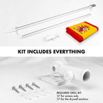 Load image into Gallery viewer, G128 Combo Pack: 6 Feet Tangle Free Spinning Flagpole (Silver) Spain Spanish Flag 3x5 ft Printed 150D Brass Grommets (Flag Included) Aluminum Flag Pole